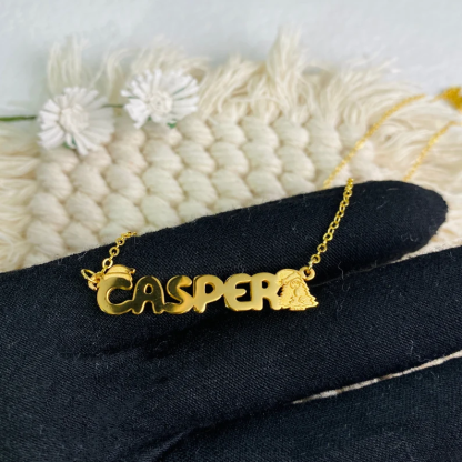 Gold Plated Christmas Tree with Hat Nameplate Pendant Personalized Custom Name Necklace-silviax