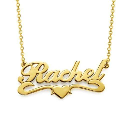 Heart Name Necklace Personalized Custom Gold Plated Mother Gift-silviax