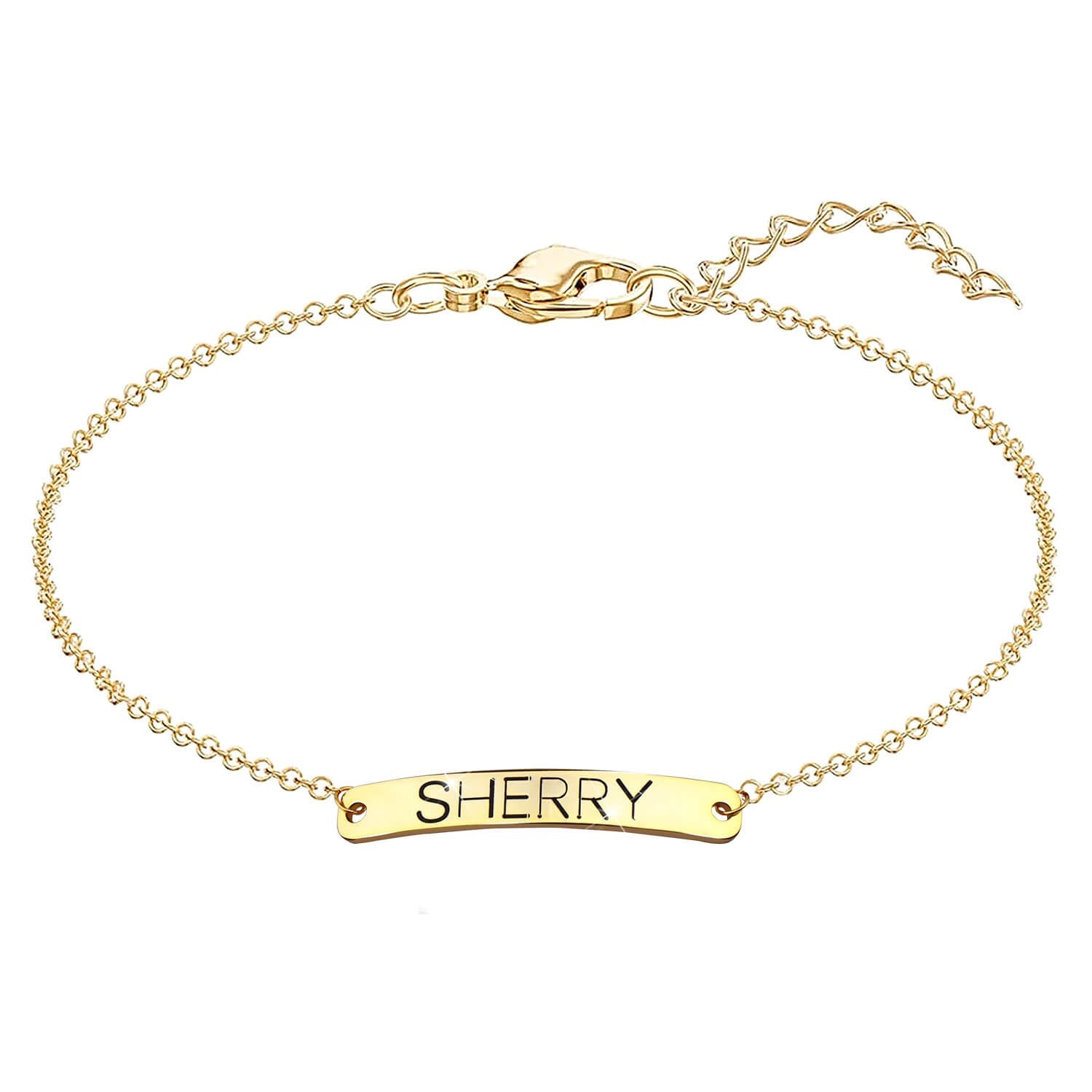 Gold Plated Personalized Name Bar Anklet-silviax