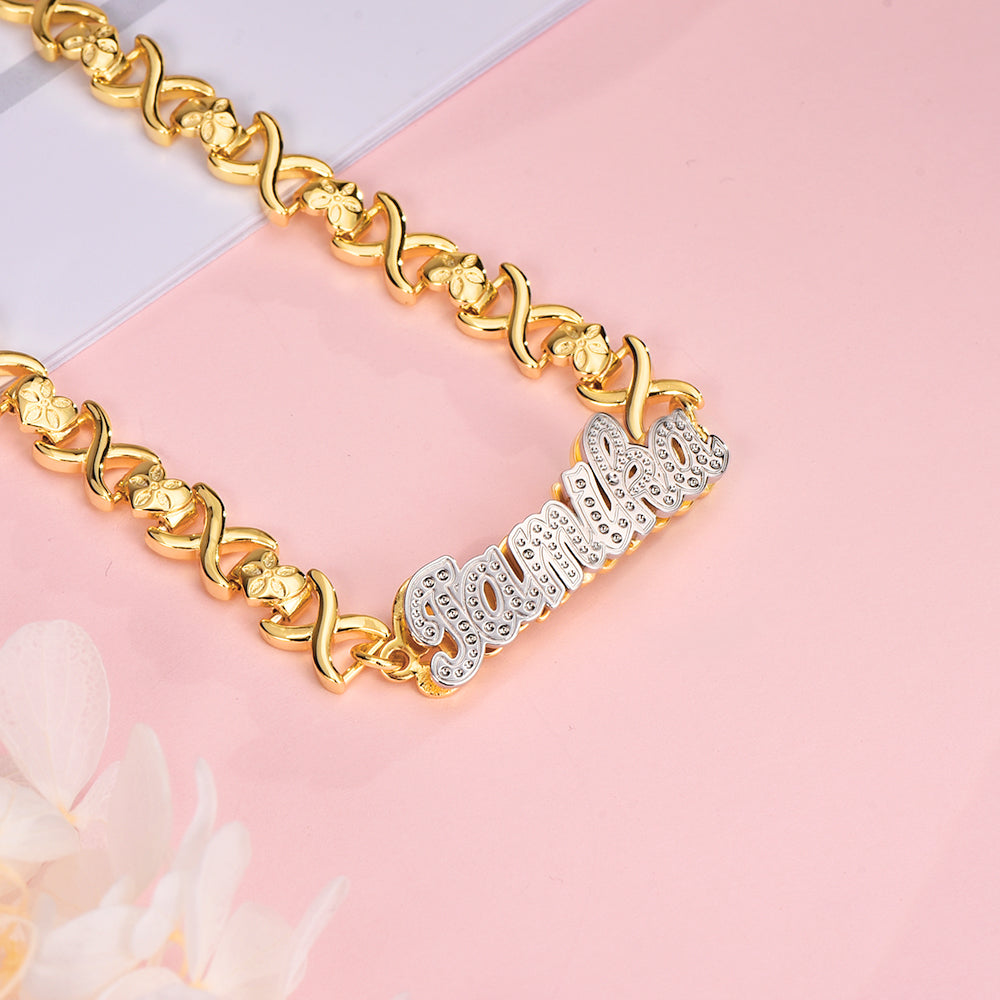 Custom Name Bracelet Gold Plated