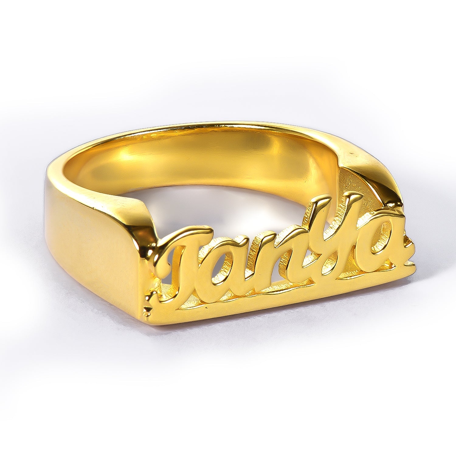 gold plated name ring