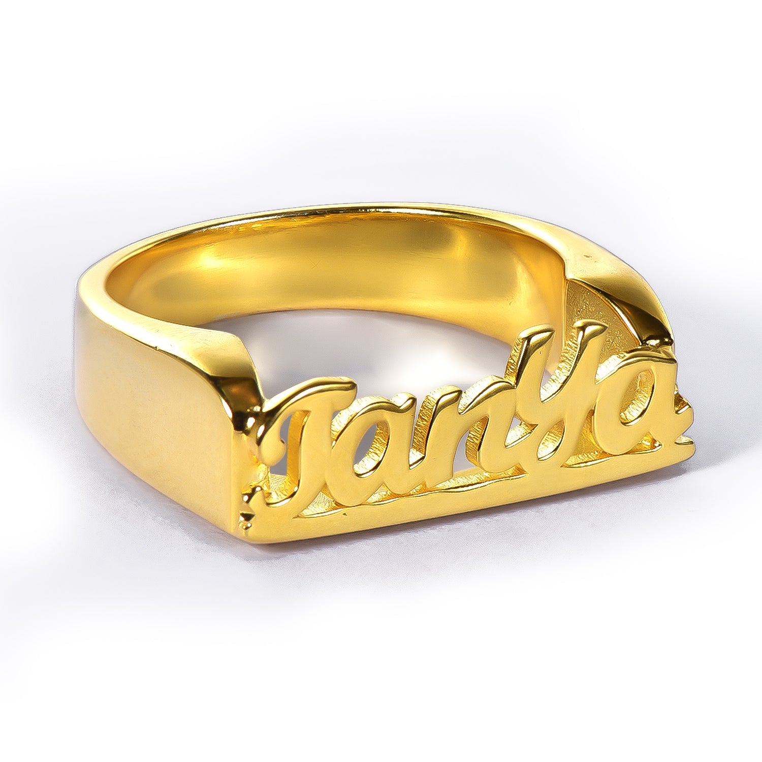 Customized Gold Plated Name Ring-silviax