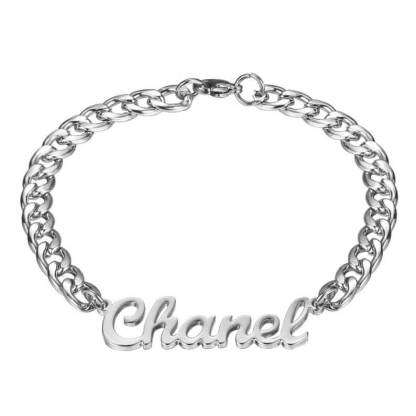 5mm Cuban Chain Gold Plated Personalized Custom Name Bracelet-silviax