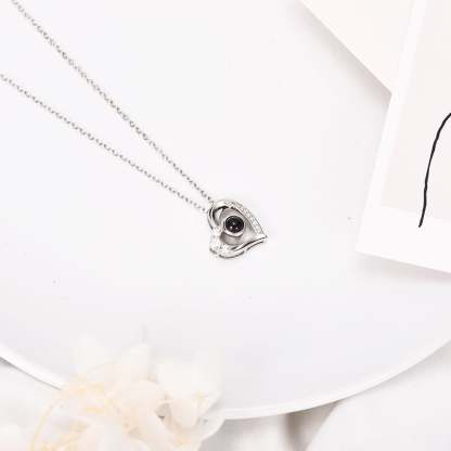 Heart Pendant Color Photo Projection Personalized Necklace with Picture Inside-silviax