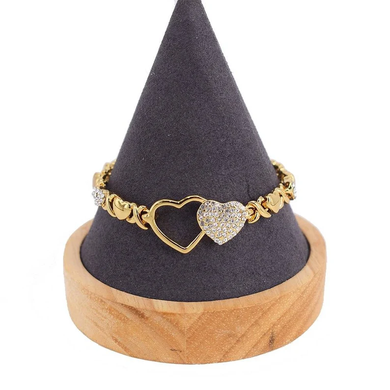 Hug & Kisses Personalized Custom Gold Plated XOXO Chain Heart Layered Bracelet