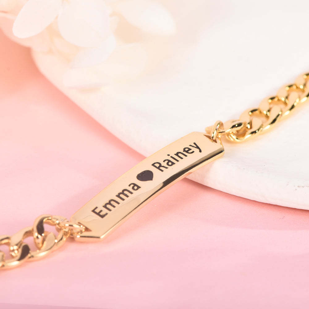 6mm Gold Plated Customized Name Couple Bracelet-silviax