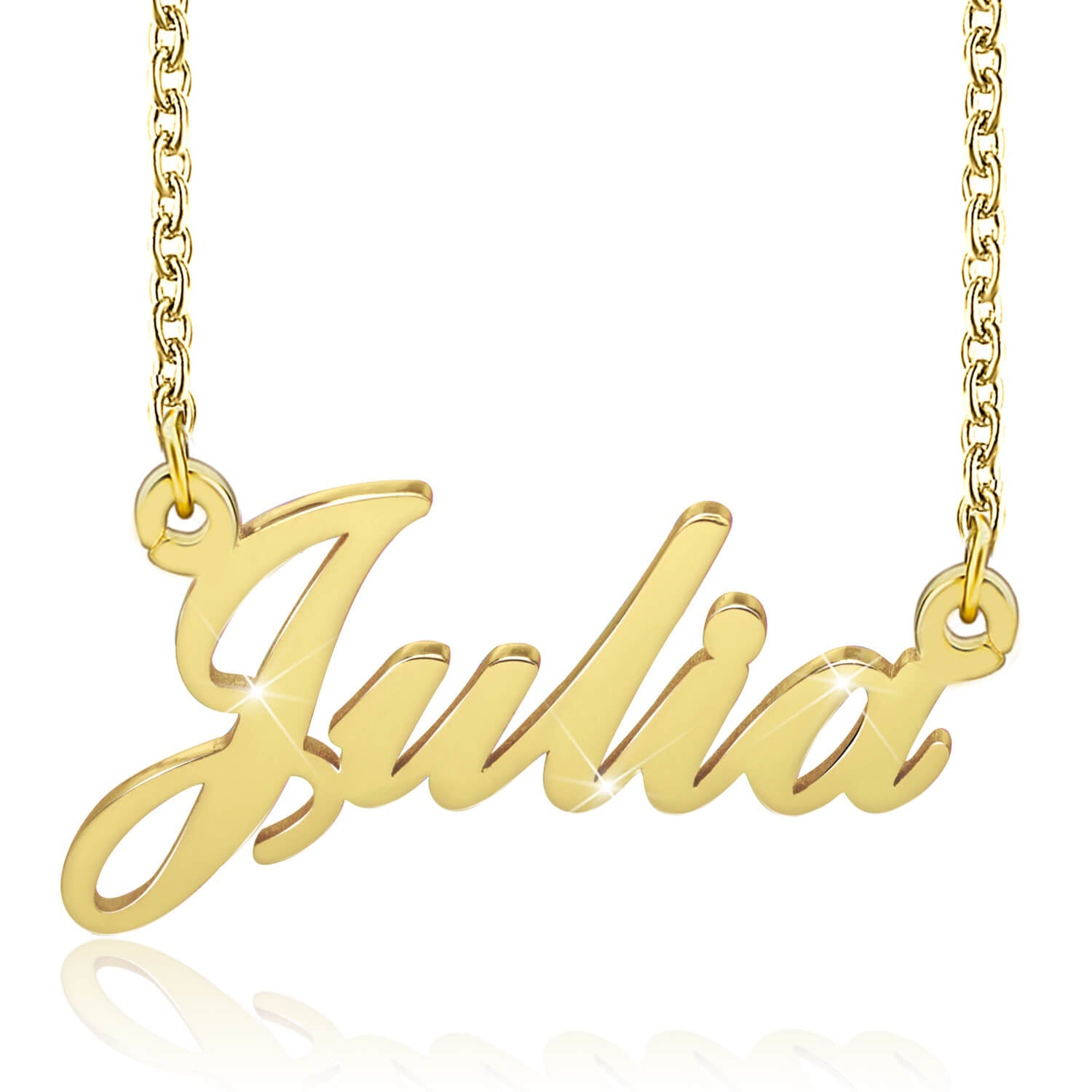 Classic Personalized Gold Plated Name Necklace O Chain For Girls Women-silviax
