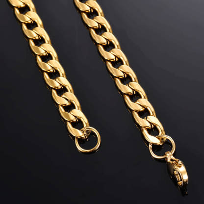 Cuban Link Chain 3mm-7mm Gold Plated Necklace-silviax