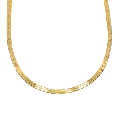 4mm Flat Snake Chain Gold Plated Necklace-silviax