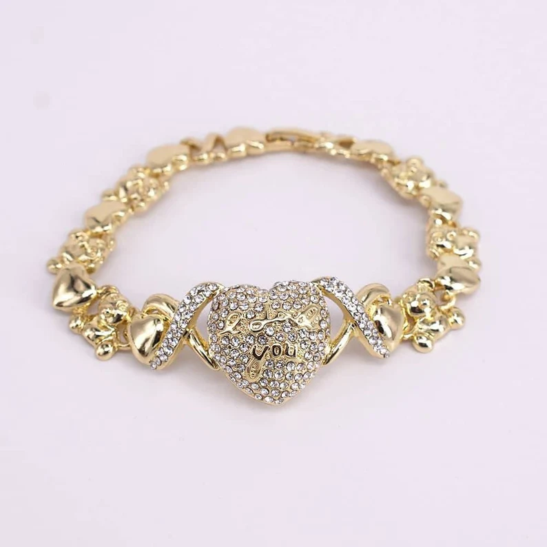 Gold Plated Love You XOXO Bracelet Gift For Mom-silviax