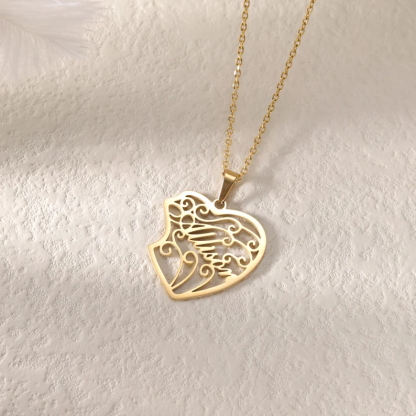 Personalized Gold Plated Best Friend Two Heart Charm Name Necklace-silviax