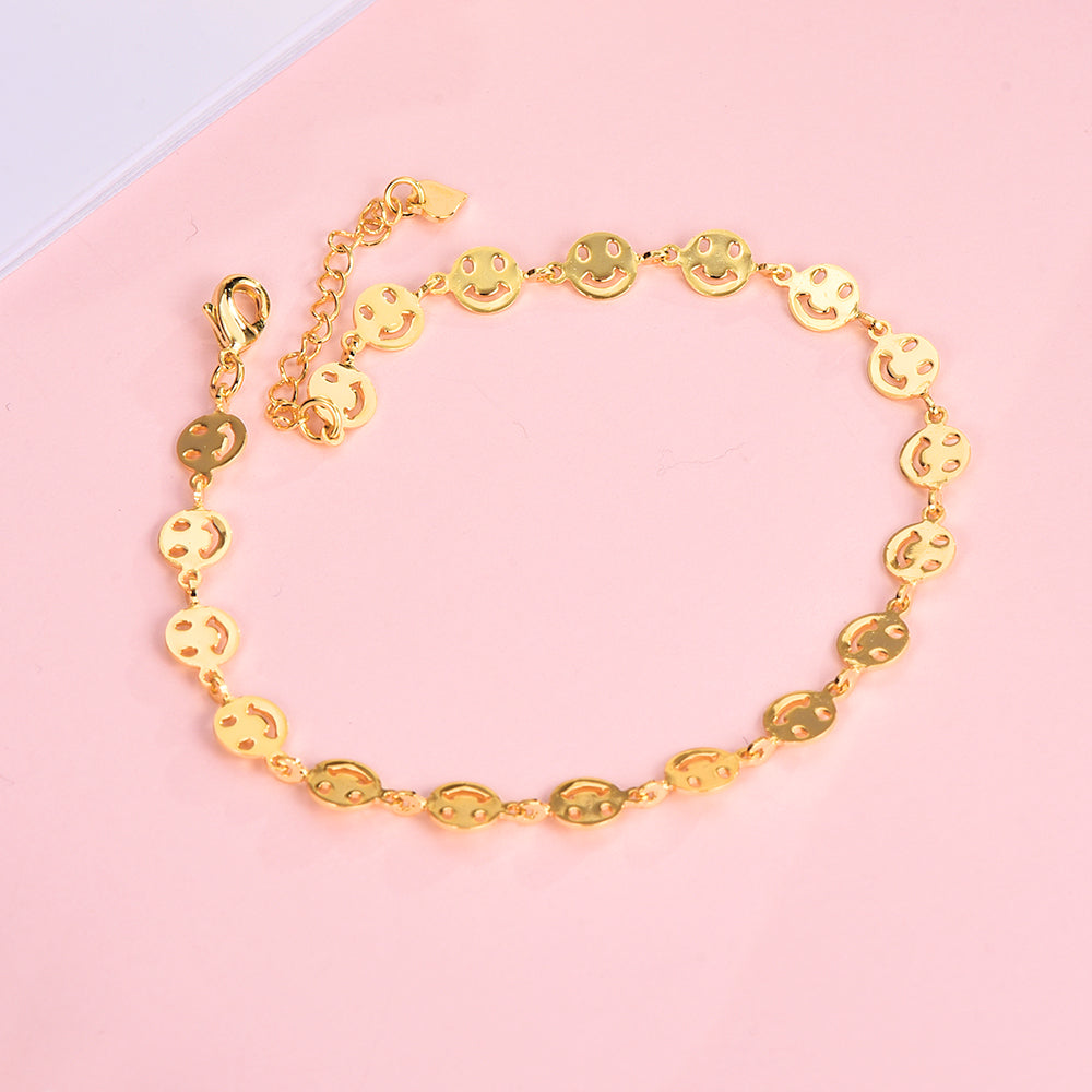 Smile Link Chain Gold Plated Bracelet-silviax