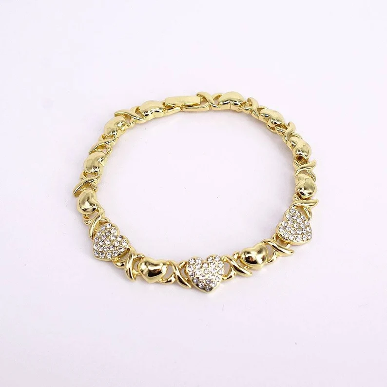 Gold Plated Hugs and Kisses XOXO Bracelet Gift For Mom-silviax
