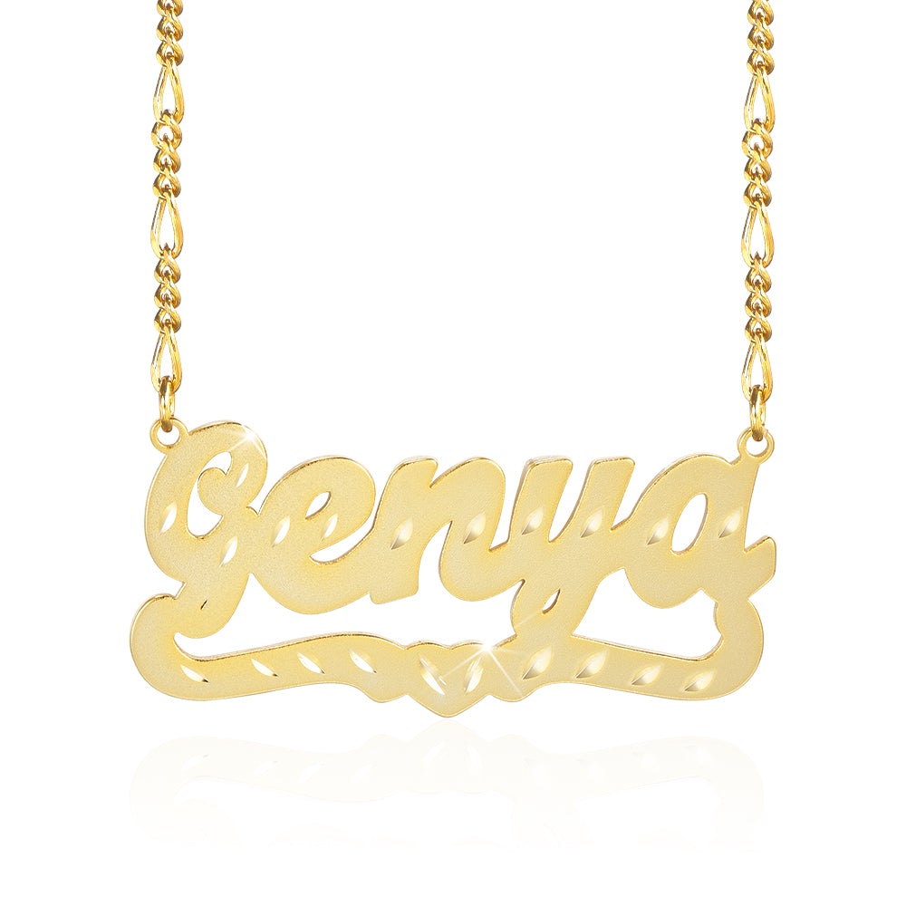 Diamond Cut Heart Gold Plated Personalized Name Necklace-silviax