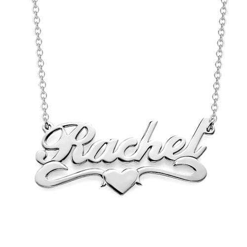 Heart Name Necklace Personalized Custom Gold Plated Mother Gift-silviax