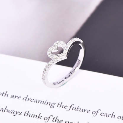 Wishbone Heart Ring Personalized Custom Engraved Ring For Love-silviax