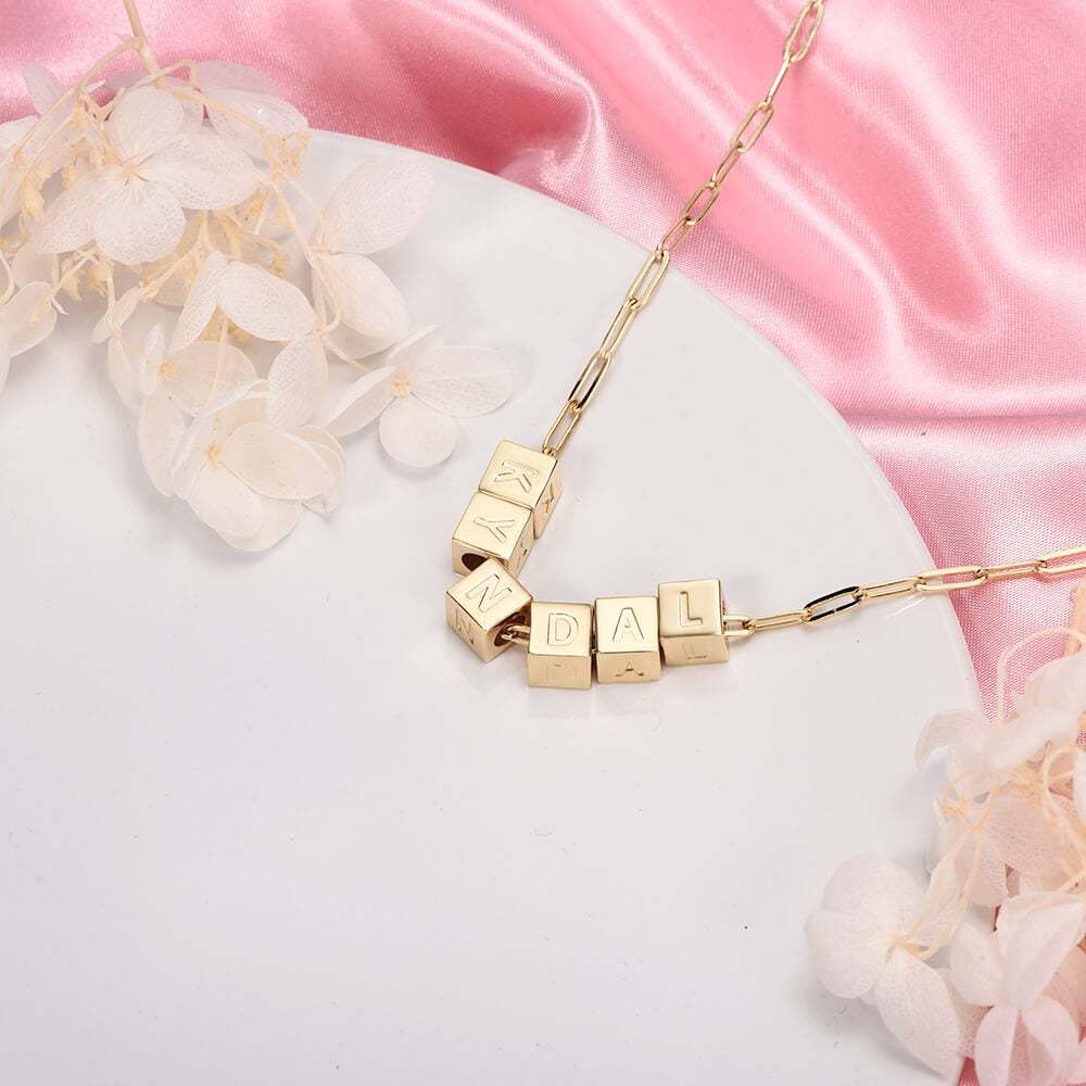 Cube Letter Pendant Personalized Custom Gold Plated Name Necklace-silviax