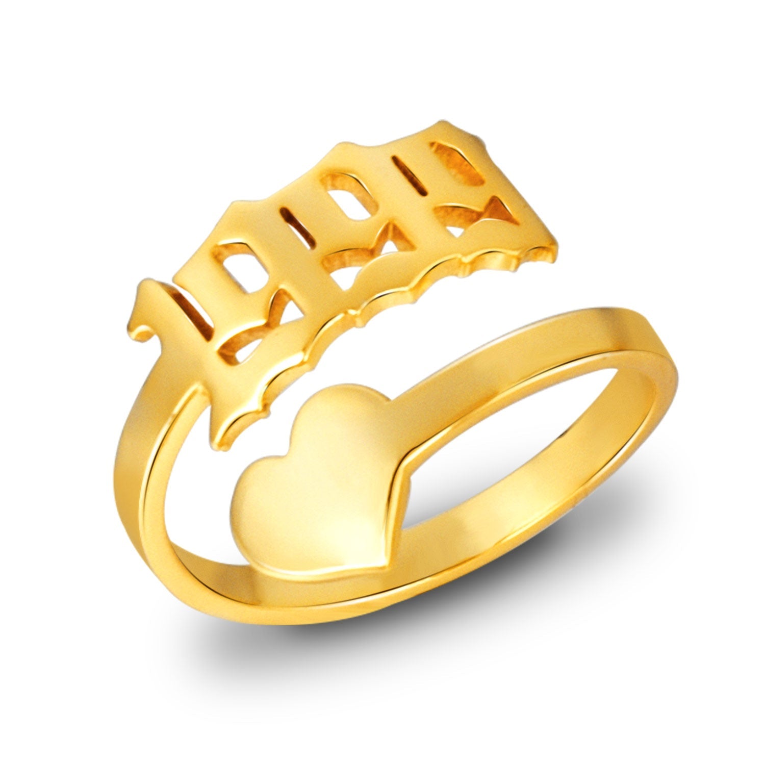 Gold Plated Personalized Heart Years Ring-silviax
