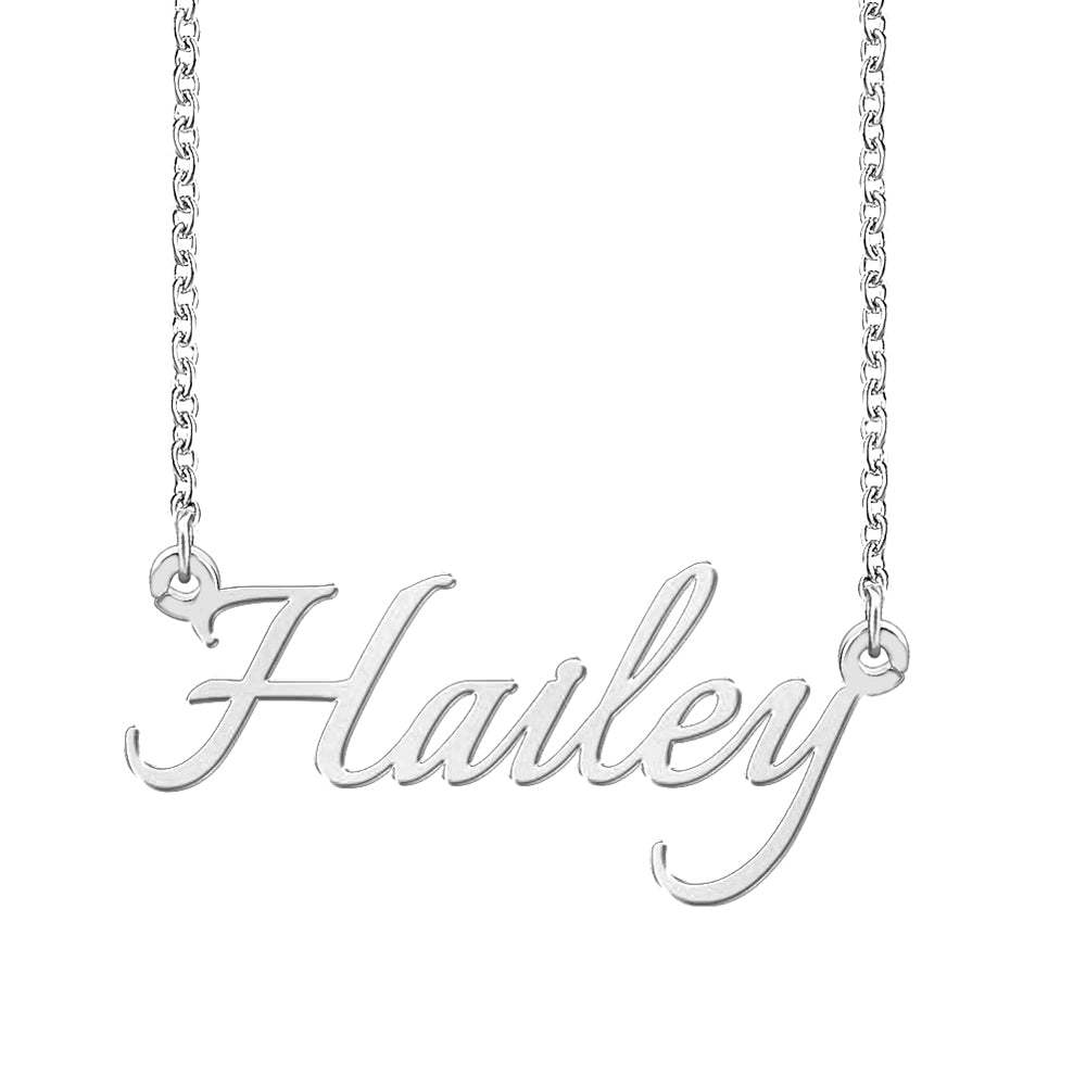 Nameplate Pendant Engrave Gold Plated Name Necklace Personalized Custom Jewelry Gift for Women Kid-silviax