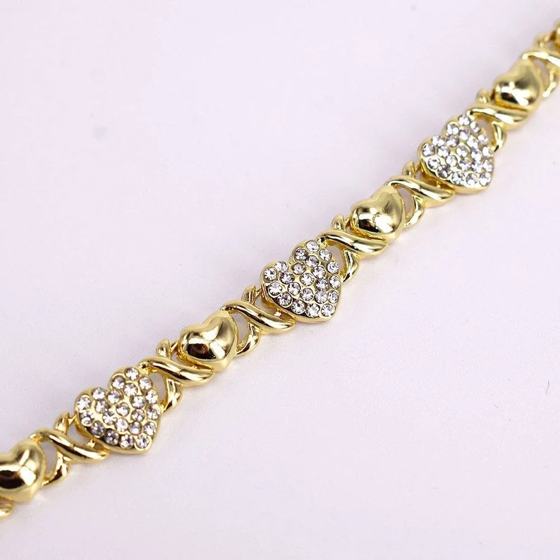 Gold Plated Hugs and Kisses XOXO Bracelet Gift For Mom-silviax
