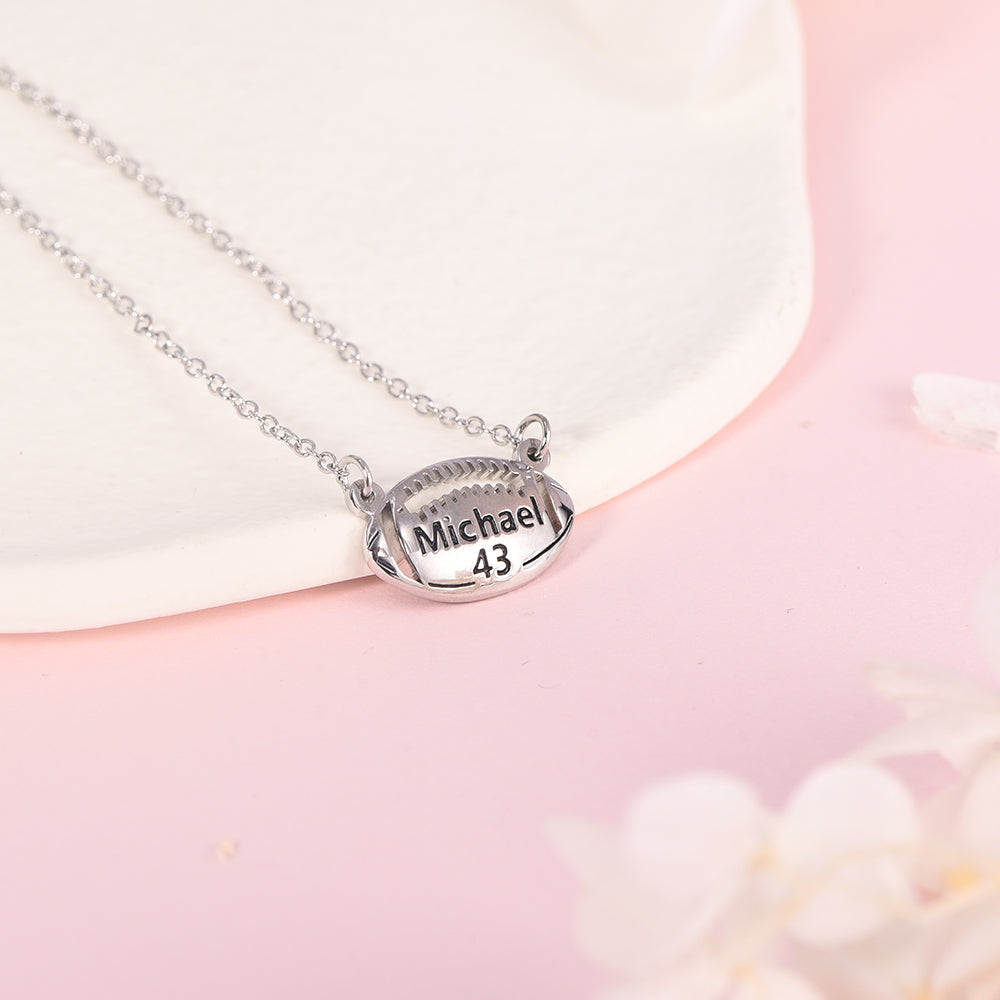 Rugby Pendant Personalized Custom Gold Plated Name Necklace-silviax