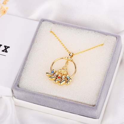 Christmas Tree 1 To 5 Socks Engraved Name With Birthstone Personalized Custom Gold Plated Family Necklace Christmas Gift-silviax