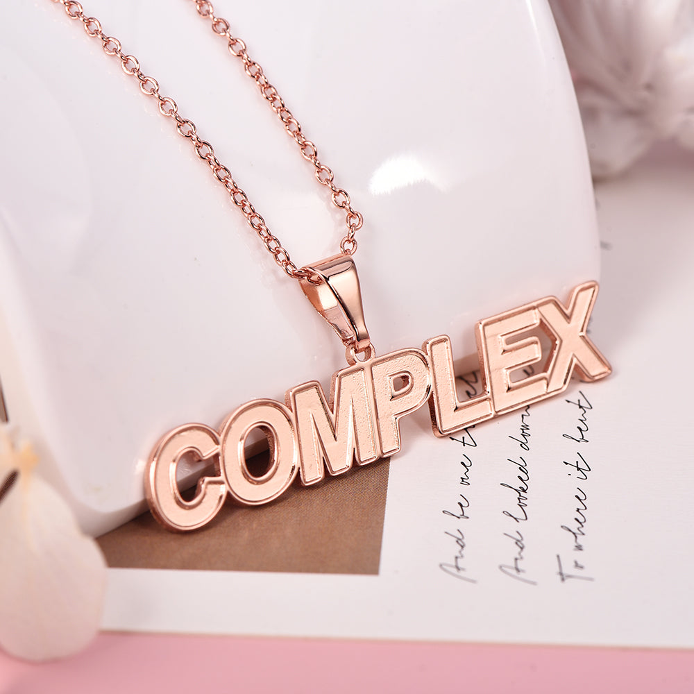 Capital Letter Nameplate Pendant Personalized Custom Name Necklace-silviax