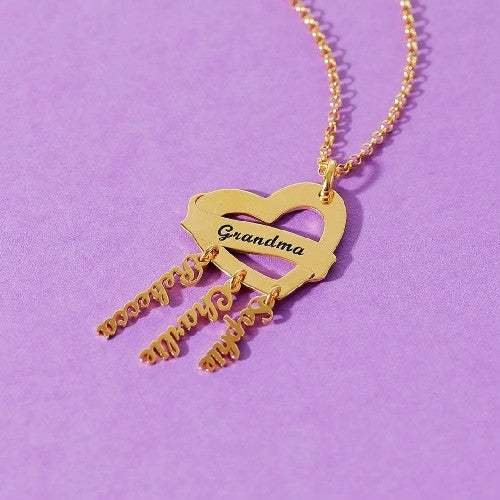Mother Necklace With 1 To 4 Name Personalized Family Necklace-silviax