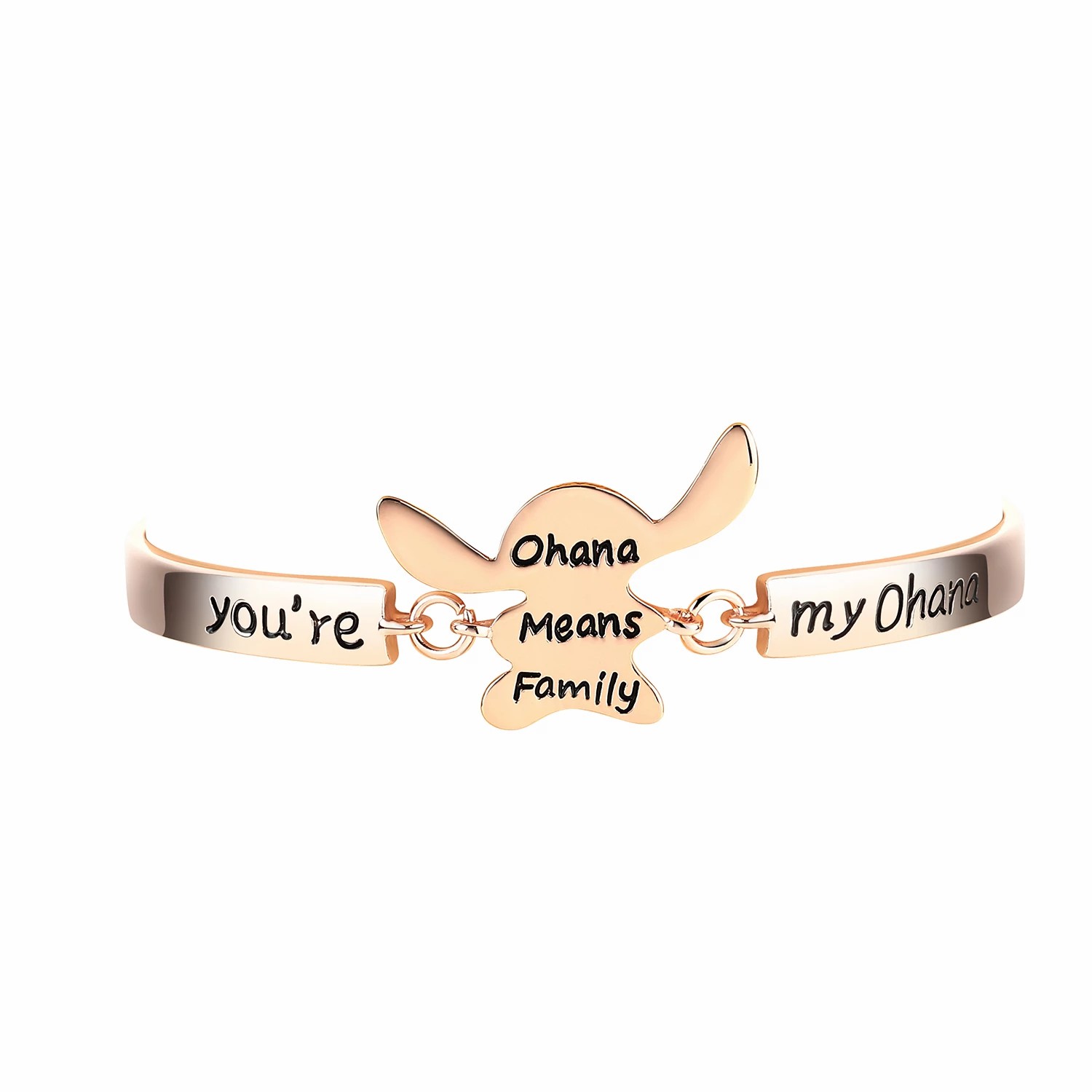 Cartoon Stitch Bracelet Personalized Custom Gold Plated Family Meaningful Name Bracelet Bangle 