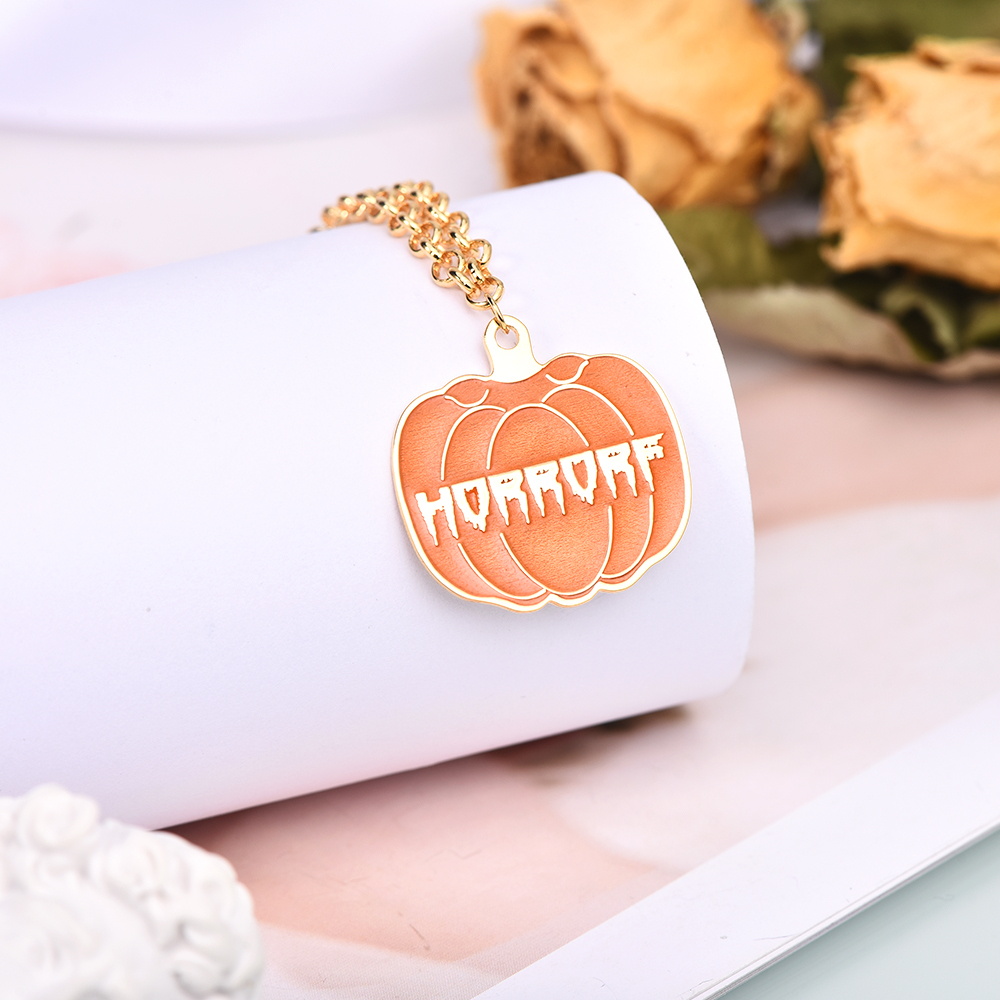 Halloween Pumpkin Pendant Personalized Custom Gold Plated Name Bracelet -silviax