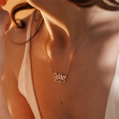 Halloween Gothic Tiny Bat Personalized Custom Gold Plated Name Necklace-silviax