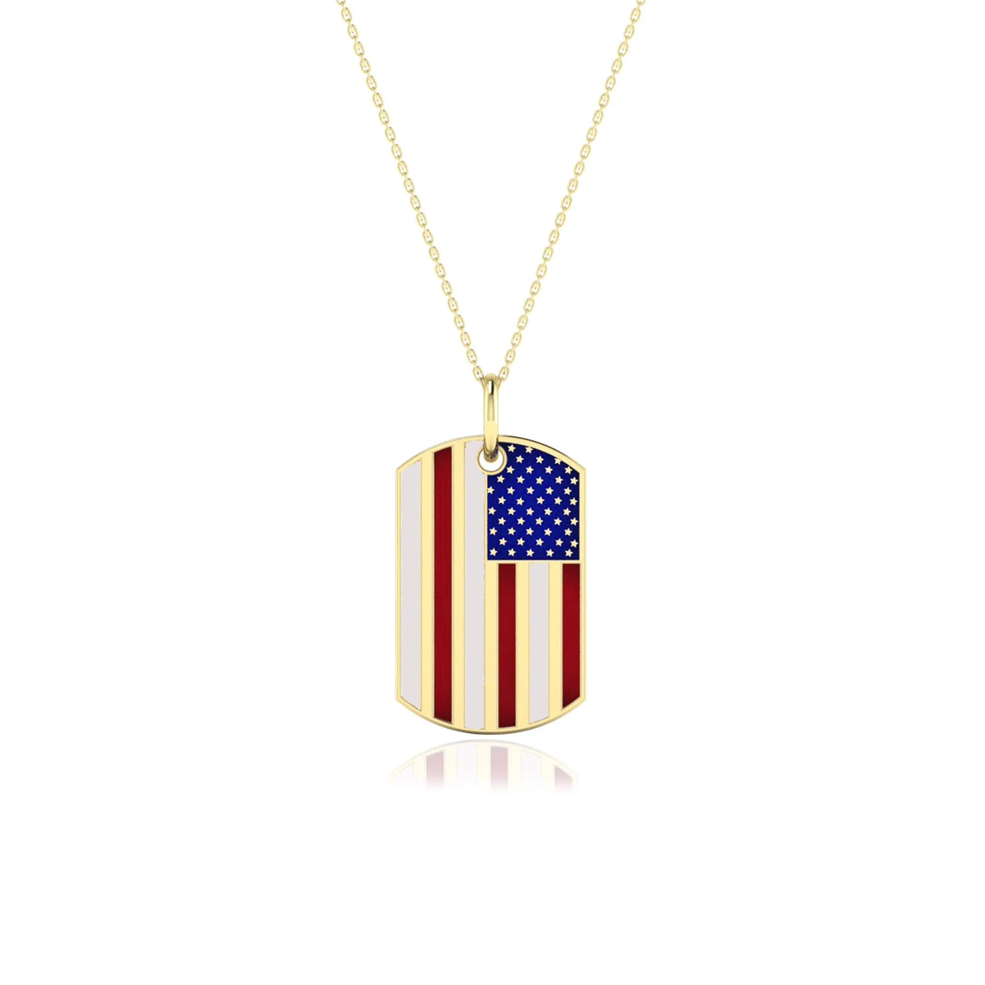 Gold Plated American Flag Necklace-silviax