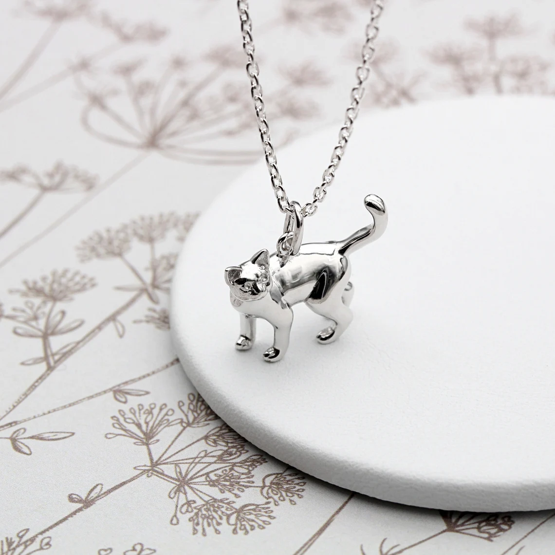 Kitten Cat Sterling Sliver Necklace Pet Memorial Necklace-silviax