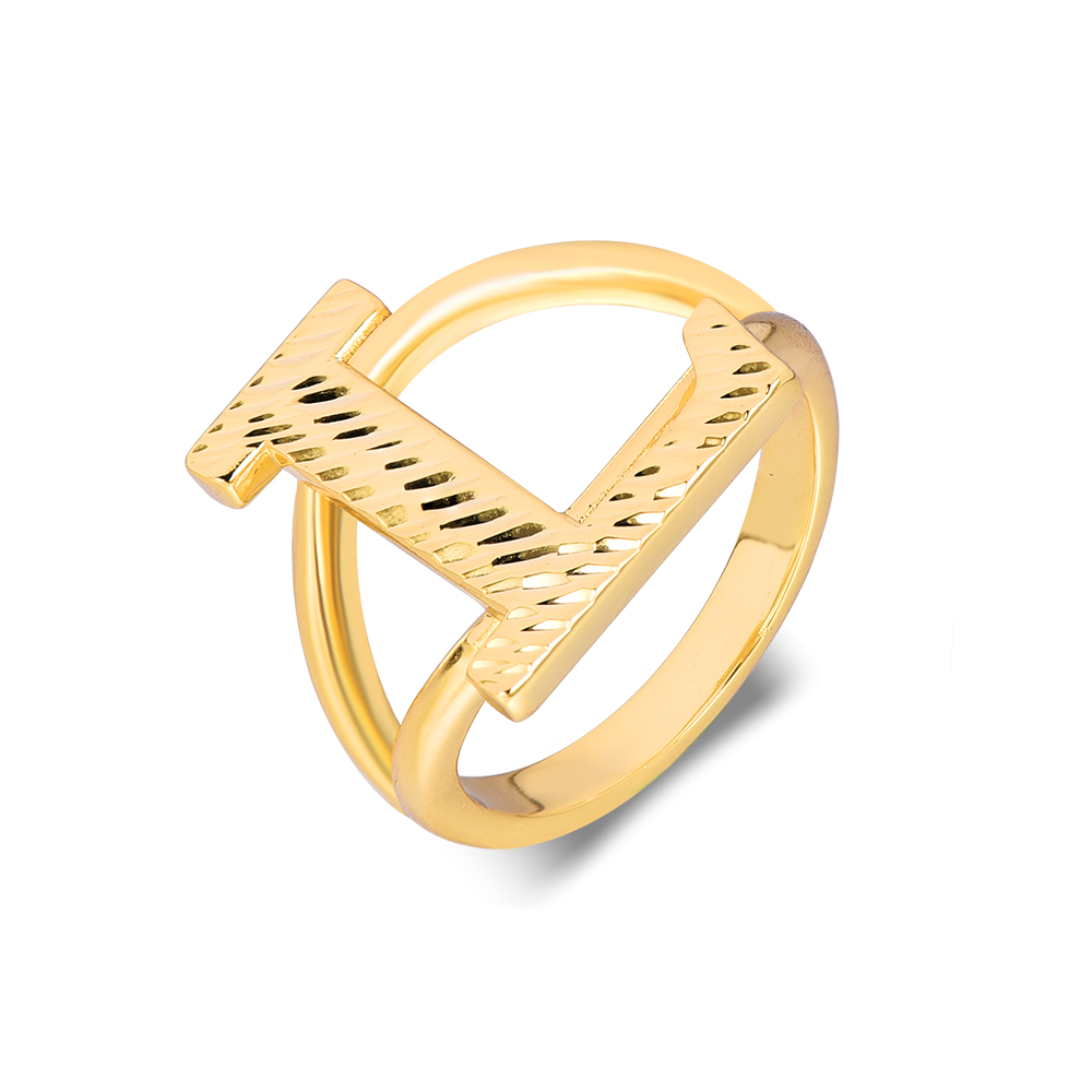 Gold Plated Personalized Custom Zirconia A-Z Initial Ring Women Men Gifts-silviax