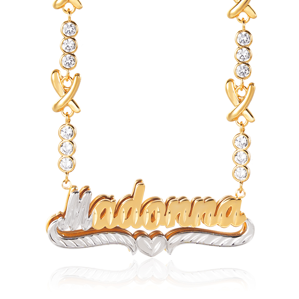 XOXO Chain Double Layer Personalized Custom Name Necklace-silviax