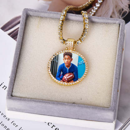 Tennis Chains Gold Plated Personalized Picture Necklace-silviax