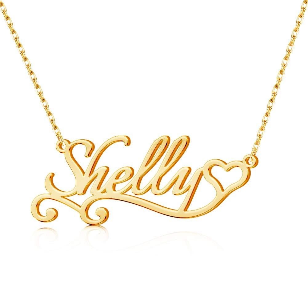 Heart Personalized Name Necklace Gold Plated-silviax