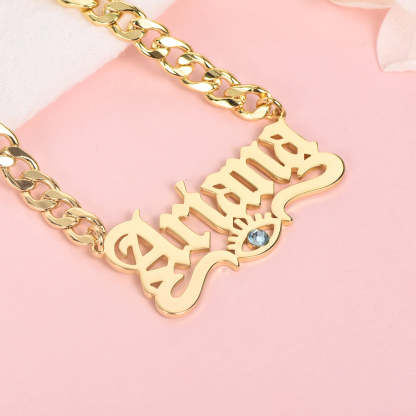 Evil Eye Pendant Personalized Old English Name Necklace-silviax
