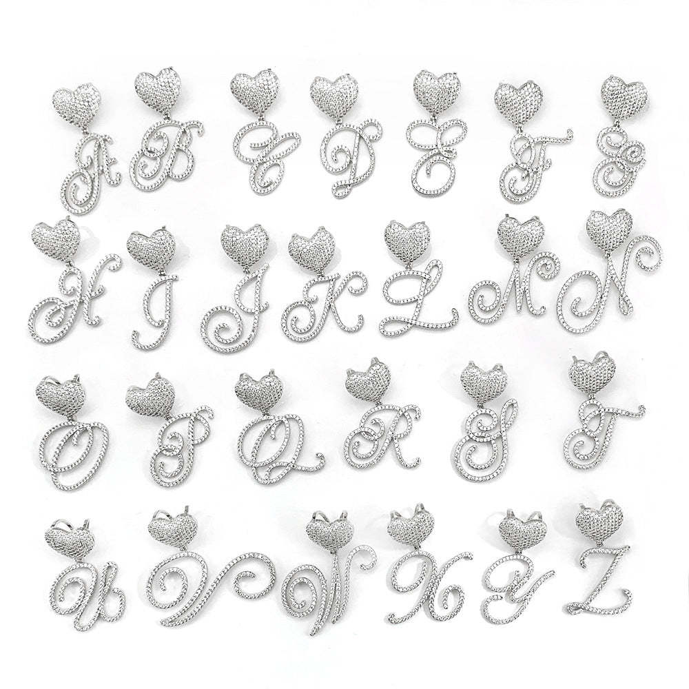 Tennis Chain Letter Pendant Custom Personalized Initial Necklace Zircon Chain Necklace -silviax