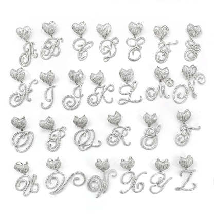 Tennis Chain Letter Pendant Custom Personalized Initial Necklace Zircon Chain Necklace -silviax