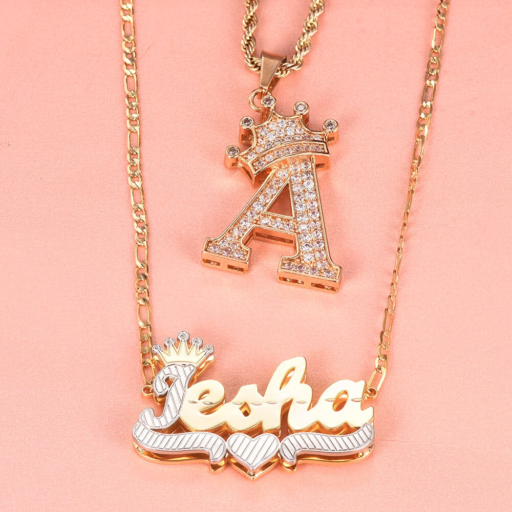 layered name necklace set