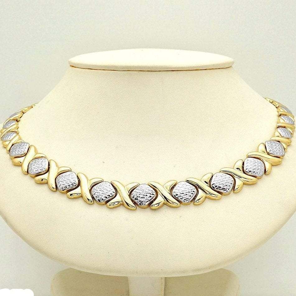 Two Tone XOXO Chain Gold Plated Necklace-silviax