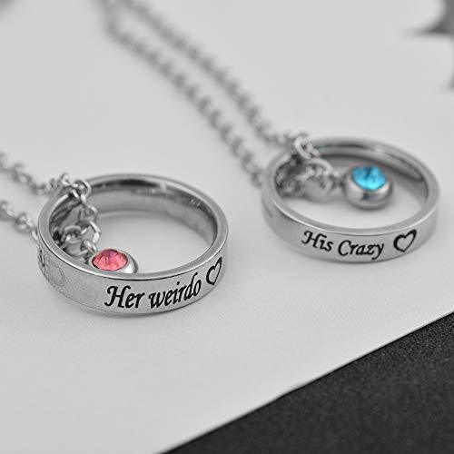 Engraved Ring Pendant With Birthstone Personalized Couples Necklaces Valentine's Day Gifts-silviax