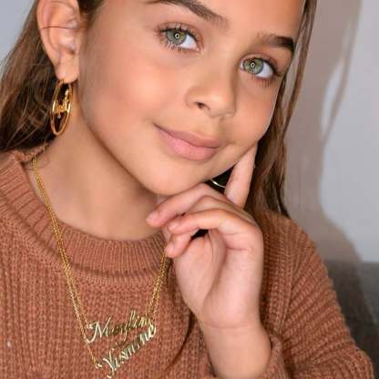 Gold Plated Personalized Two Names Layered Necklace-silviax