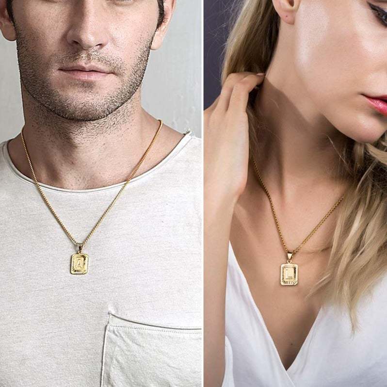 Gold Plated Initial Letter Pendant Necklace-silviax