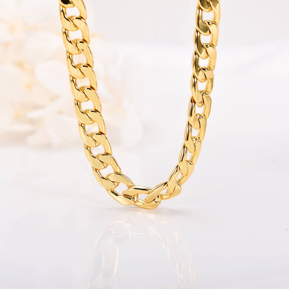 6mm Cuban Chain Gold Plated Necklace-silviax