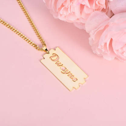 Blade Shape Personalized Cutout Bar Name Necklace-silviax