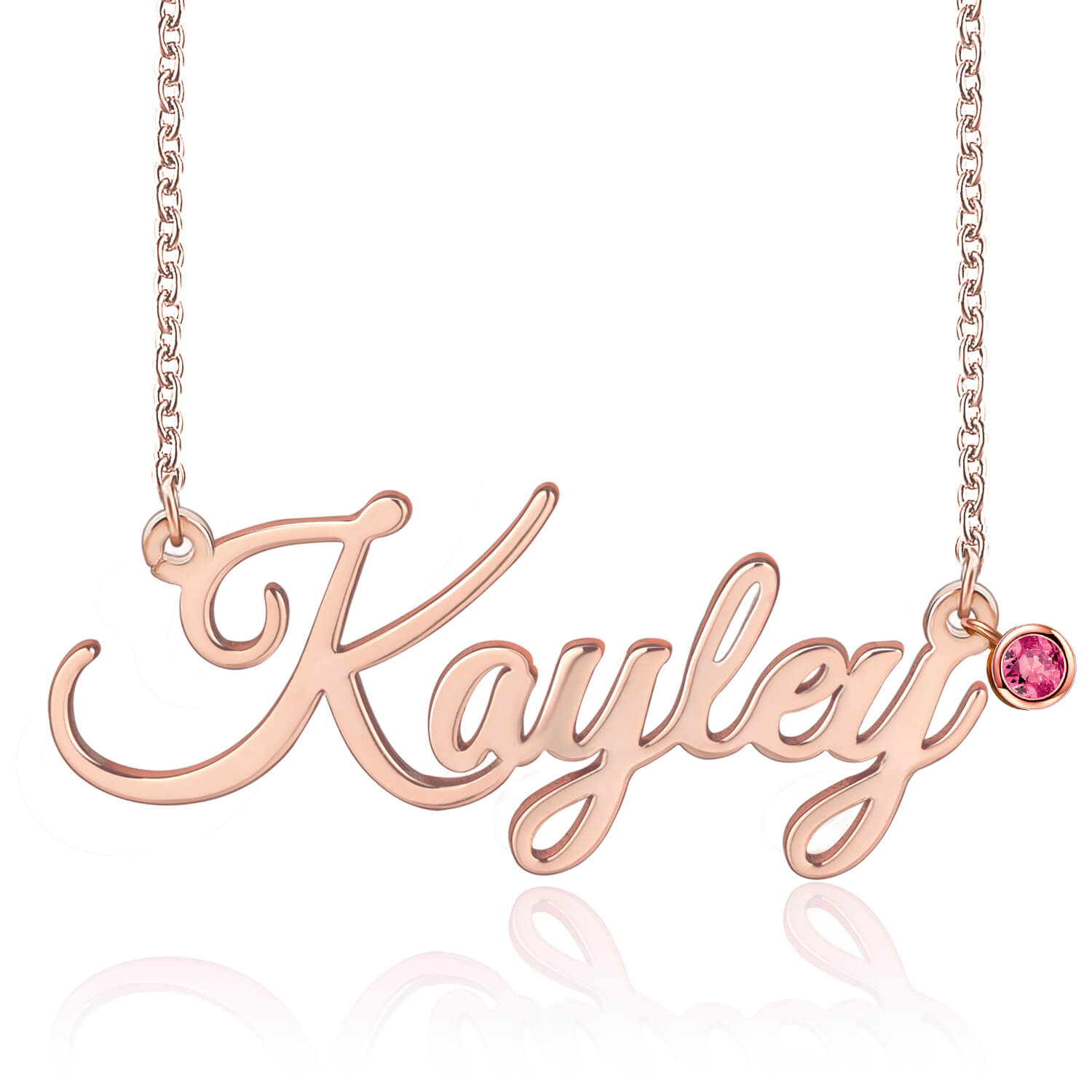 Gold Plated Personalized Custom Name Necklace with Birthstone Mother Gift-silviax