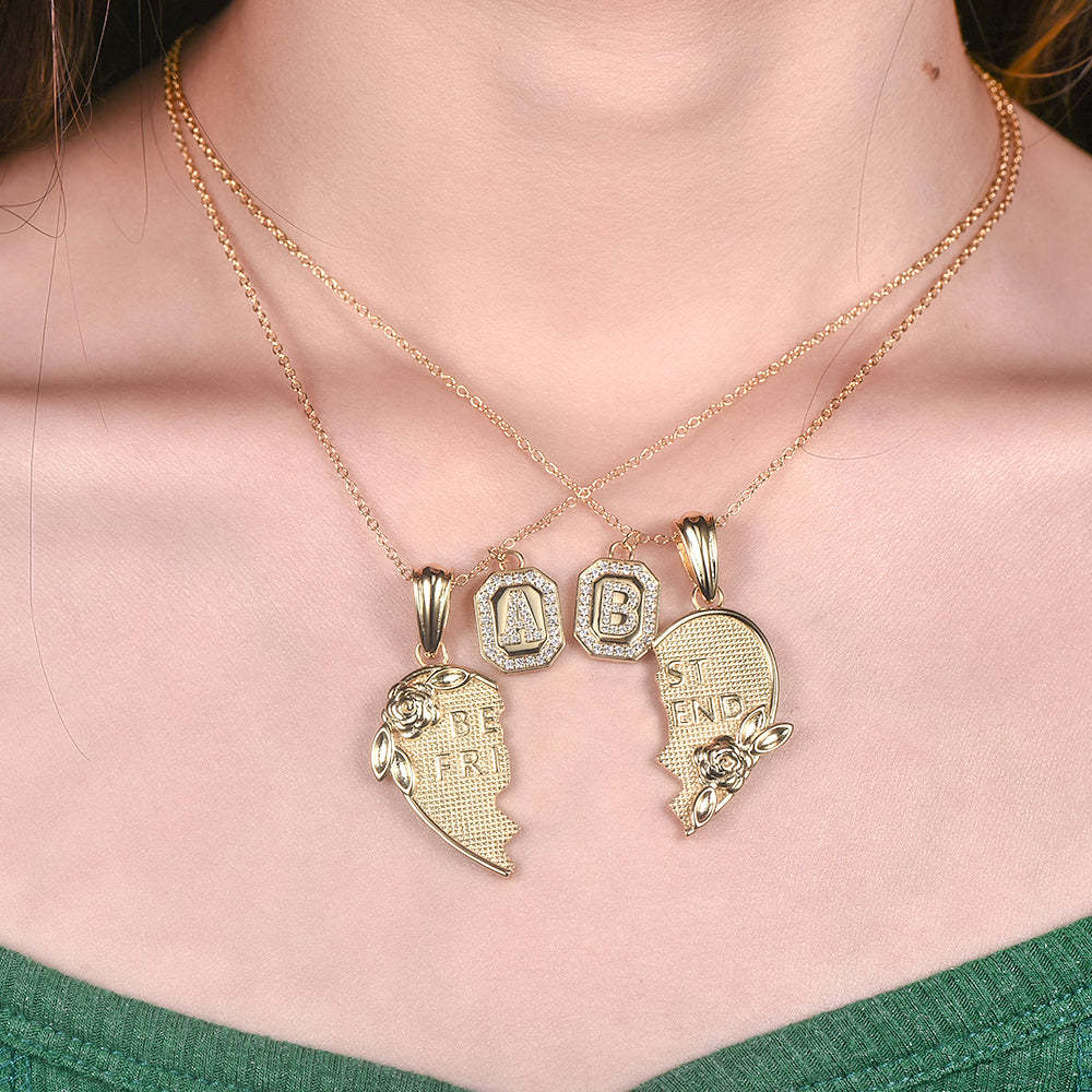 Half Heart Pendant Personalized Custom Gold Plated Name Necklace-silviax