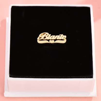 Heart Name Ring Personalized Custom Gold Plated Ring-silviax
